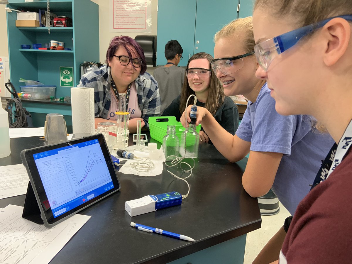 reneewilson25's tweet photo. Rxn Rate Enzyme lab in #FMHSapbio. We used @pascoscientific oxygen sensor and were having so much fun we were surprised when the bell rang for class end @FlowerMoundHS @FMHS9 #letsdosomescience #STEM https://t.co/O8Xlj8FFa2