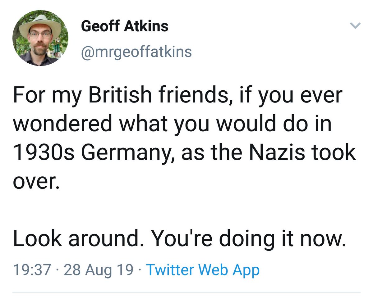 Ongoing thread about Holocaust as metaphor; must add a few examples of "Brexit Is Like Nazi Germany", although in this case it's even madder because they aren't using it as a metaphor, they are suggesting all leave voters are actually proto Nazis. (I voted remain.)