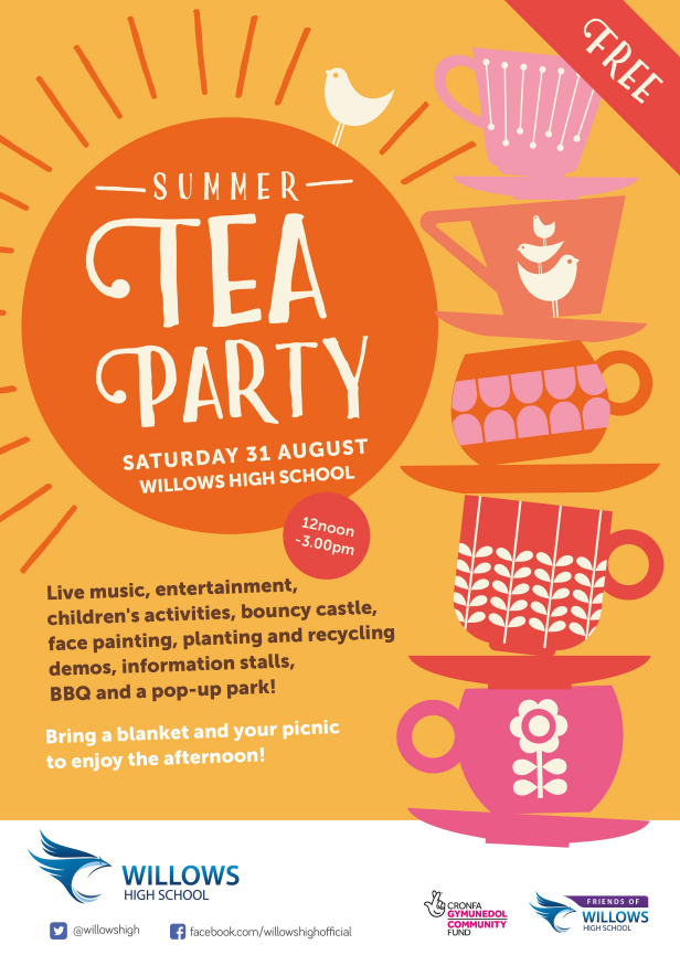 Hey #Splott &amp; #Tremorfa, there's a summer tea party tomorrow afternoon at <a href="/willowshigh/">WillowsHighCardiff</a> with loads of fun stuff to do (and it's freeeeeeeeeeeee!). Pop along between 12 and 3pm and enjoy (I have it on good authority there will be face painting and glitter tattoos!) #cardiff