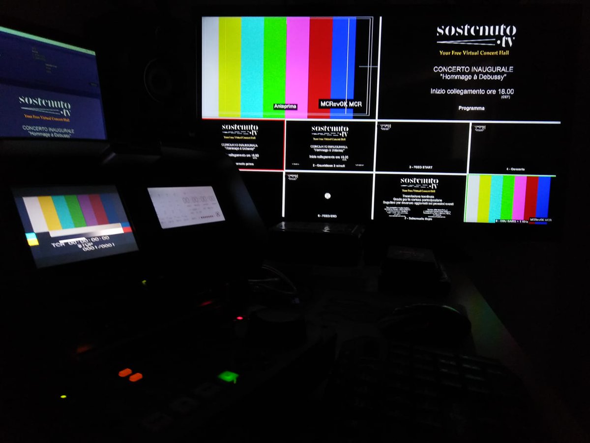 mcoldaofficial's tweet photo. Ci siamo quasi...playout pronto!! Apertura segnale 17.55

#livestreaming #livebroadcast #concert #classicalmusic #classica #classical #musicaclassica #pianist #musica #concerthall #debussy #preludi #mastercontrol #mastercontrolroom #mastercontrolroomtv #broadcastplayout https://t.co/08hO9GF1JF