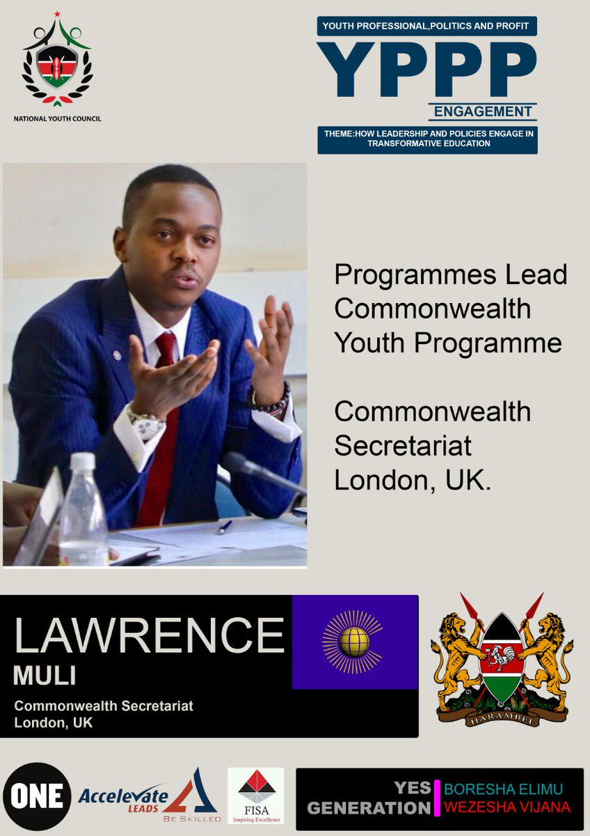 NYC_YouthVoice's tweet photo. Mr.Lawrence Muli Comminwealth Secretariat London,UK
The youth program lead.
Is attending and participating in YPPP engagement, you don't want to miss this. @RoySasaka
@rochieng @accelevateleads
@tvetinkenya @SDY_Ke
#SkillHunt
#boreshaelimuwezeshavijana
#YesGeneration https://t.co/UMQ64CkBlj