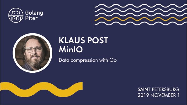 GolangPiter's tweet image. 🗓 1 November 2019 / @GolangPiter
Speaker: 👤 Klaus Post / MinIO / Copenhagen, Denmark
Topic: 📋 Data compression with Go
---
golangpiter.com/materials/2644 / #GolangPiter