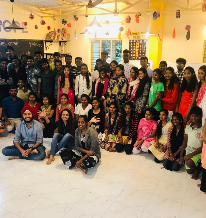 Wipro's tweet photo. Making the law work for the many and not the few. Our Legal team spent some quality time at Yuva Café, Makkala Jagriti, and interacted with a group of bright youngsters on the importance of education #WiproCares https://t.co/8WeQ0hIIaT