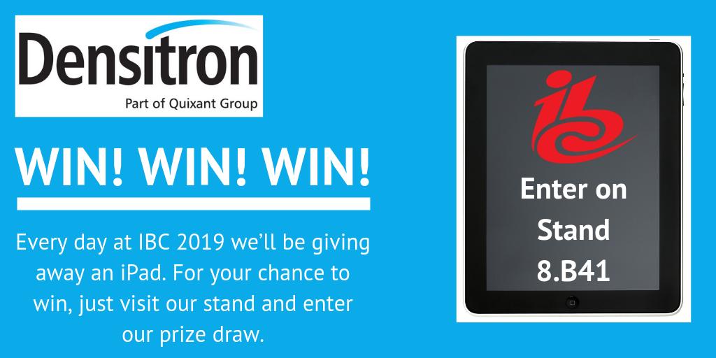 Densitron's tweet photo. Every day @IBCShow we'll be giving away an iPad. For your chance to win, visit our Stand 8.B41 and enter our prize draw.
#Densitron #DisplayTechnology #DisplaySolutions #DisplayControls #HMI #HDMI #iPad #Givaway #IBCShow #IBC2019 https://t.co/04xnUMb3Qi