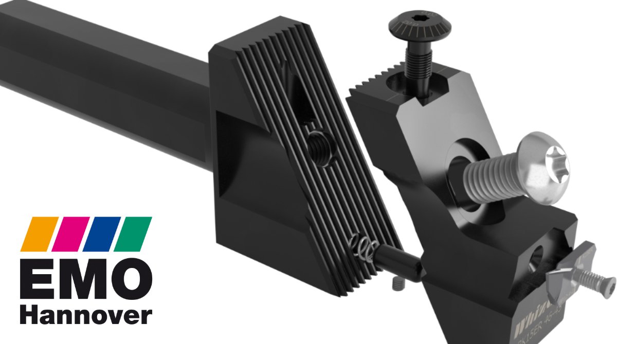 WhizCut's tweet photo. Quick height adjustment and no loss of stability - learn more about WhizAdjust @EMO_HANNOVER 2019. It is a new toolholder system perfect for turning against the sub spindle. See you at hall 3 stand H02!
#swisslathe #toolholdersystem #EMO2019 https://t.co/8deHQvFmXf