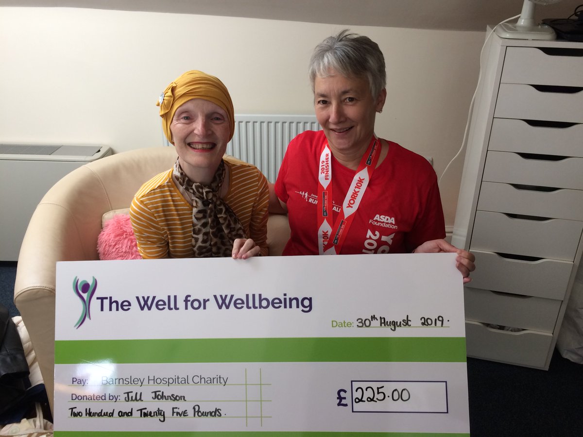 Jill Johnson pictured with Pam Parkin has completed the York 10k run in 1:20:44 to raise funds for The Well <a href="/WellWellbeing/">The Well for Wellbeing</a>.  Jill raised a fabulous £225.00. Thank you Jill and to everyone for your generosity.