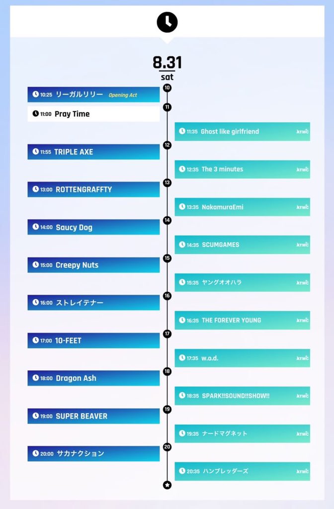 明日は「RUSH BALL 2019」に出演！ 物販▶︎9:00〜販売予定 出演▶︎14 