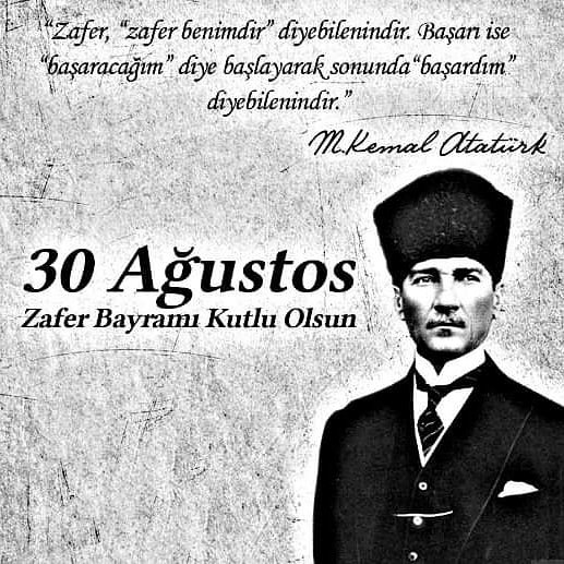 Bu eşsiz zaferi kazandıran başta Gazi Mustafa Kemal Atatürk olmak üzere;zafer uğrunda canını teslim eden tüm şehitlerimizi rahmet ve minnetle anıyoruz. HAKAN ÇATAL