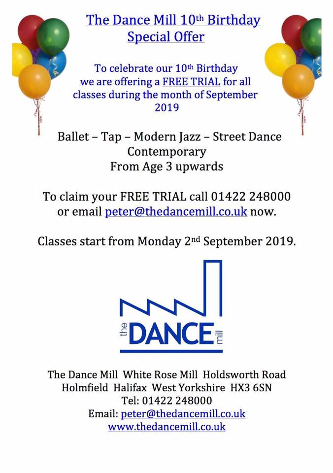 TheDanceMill's tweet photo. Wow 10 years !!! Gone so quick Celebrate with free classes through out September #Dance #ballet #TAP https://t.co/CeUh1zOhz0