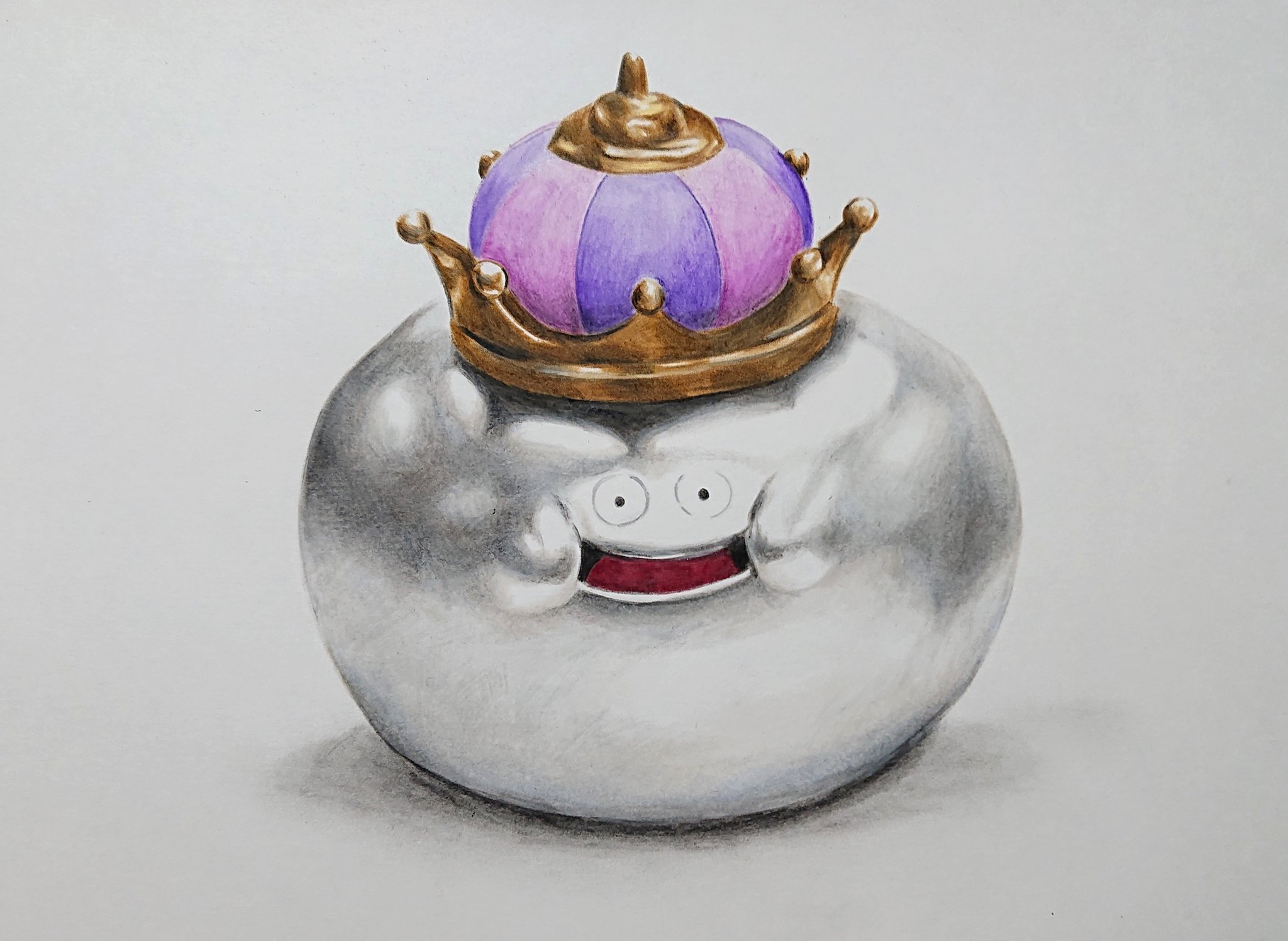 ケイ Dq10 紅蓮の魔剣士 Twitter પર 色鉛筆でメタルキング描きました これでメタル3種揃いました Dq10 Dq11s Dqx ドラクエ10 ドラクエx ドラクエ イラスト 色鉛筆画