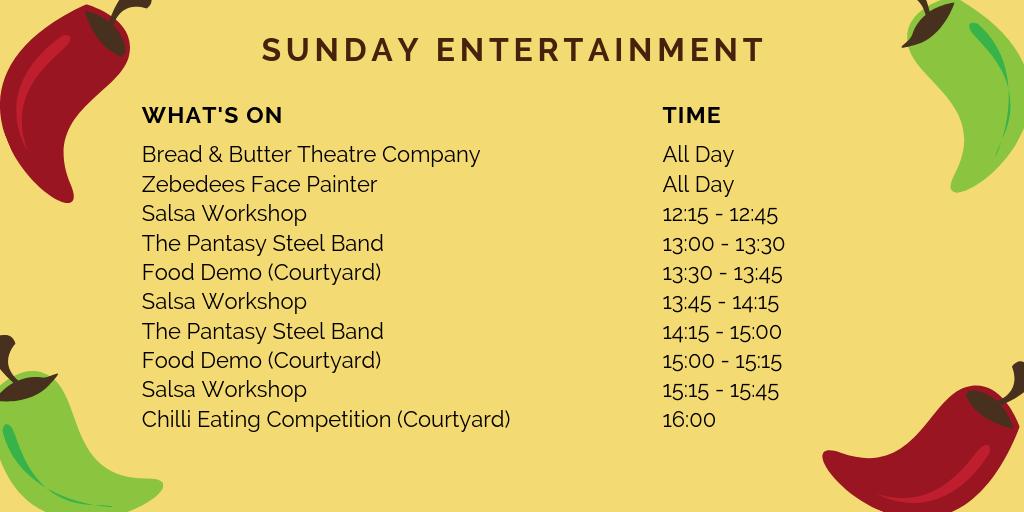 HolkerHall's tweet photo. Check out our Chilli Fest entertainment programmes!
From food demonstrations to face painting, we've got something for the whole family.
Not to forget the fantastic live performances from @cumbriamagpies and The Pantasy Steel Band
Get tickets here > https://t.co/I3HB7Hd0QU https://t.co/yNITGSkDwM