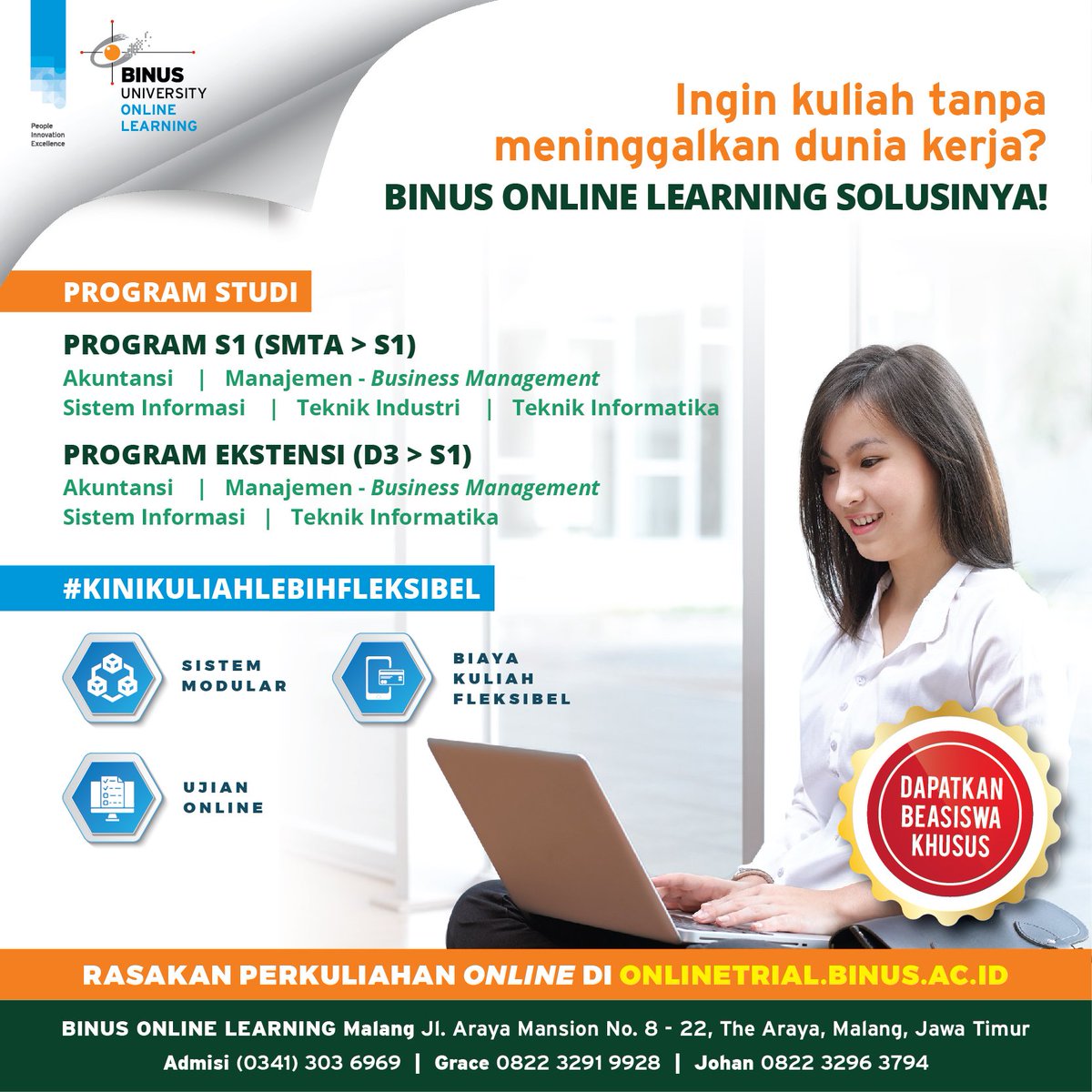 Event Malang A Twitteren Kuliah Sambil Bekerja Binus Online Learning Solusinya Rasakan Pengalaman Kuliah Berkualitas Dan Fleksibel Info Beasiswa 082232919928 Binus Binusonlinelearning S T Co D9geetigzp
