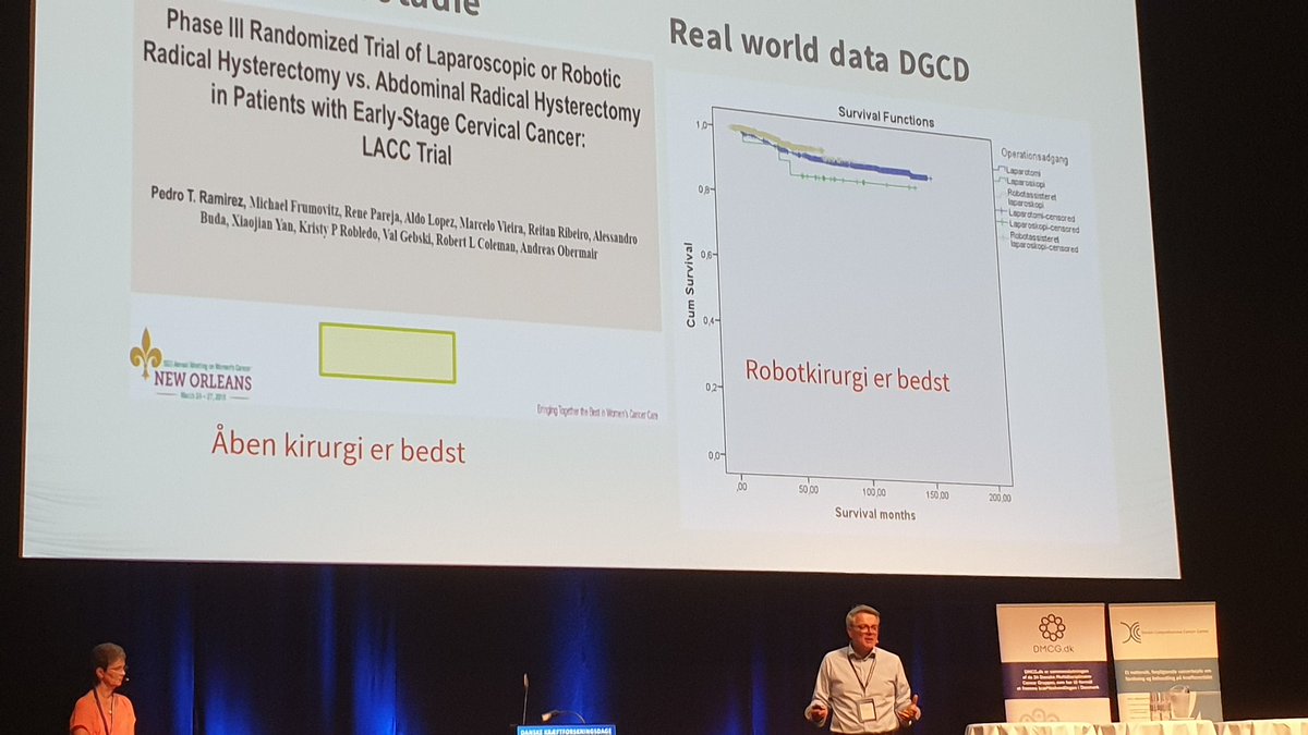 JWJ taler på #dmcg og #dccc's kræftforskningsdage om forskning og kvalitet. #RKKP understøtter begge dele med data.