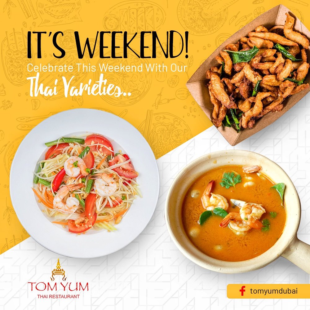 Tomyumdubai's tweet photo. Lets make this weekend even more special with our delicious Thai foods.
Discover more 🌐: https://t.co/h92t6hCTiq

#tomyum #tomyumdubai #dubairestaurant #thaifood #thaifooddubai #foodie #dubaifood #yummy #foodlovers #delicious #weekendfood https://t.co/x5wBAC6kY3