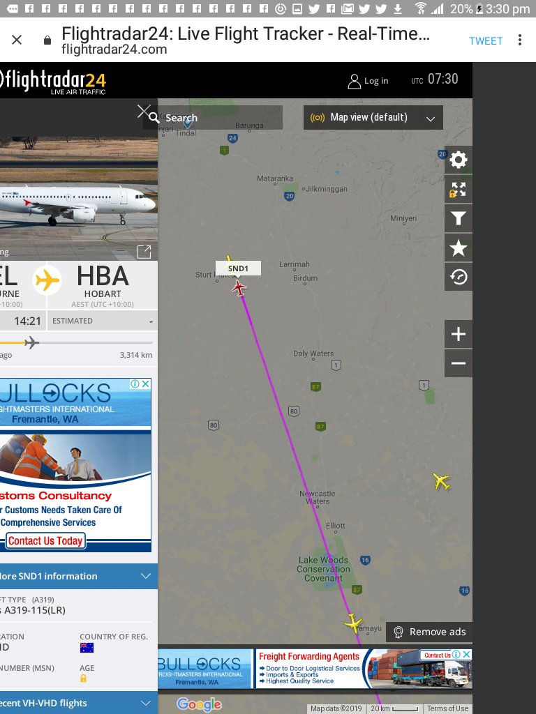 LesleyDewarAU's tweet photo. Flightradar update.
1 Original tracking of #SDN1 was falsified. It was NOT flying MEL to HBA.
2.We spotted it flying over the NT and the after flight data shows a flight from MEL to DARWIN.
3. #SDN2 going to COLOMBO, with other deportees on board, now.
#hometobilo #lies https://t.co/1uRhfB0DZF