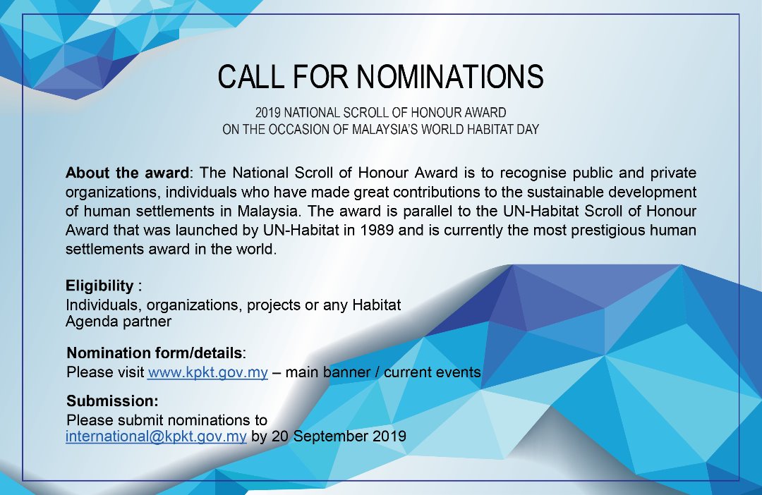 Wisma Putra On Twitter Call For Nominations 2019 National