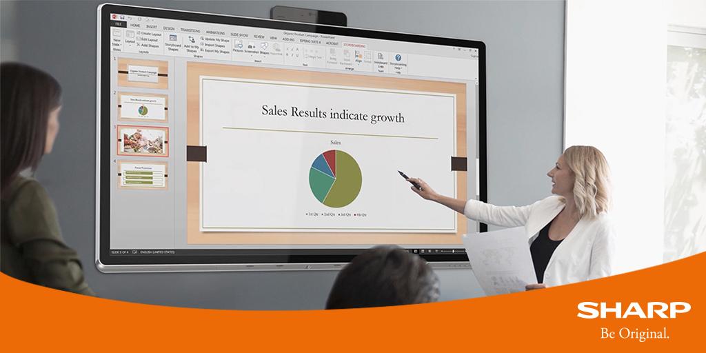 Sharp_Europe's tweet photo. New cloud-based services offer exciting possibilities for managing data and extracting insights into the management of meeting spaces. Find out how #WindowsCollaborationDisplay from Sharp is at the centre of a new meeting ecosystem https://t.co/Hnqst4ozRn https://t.co/UIBrrQLIdA