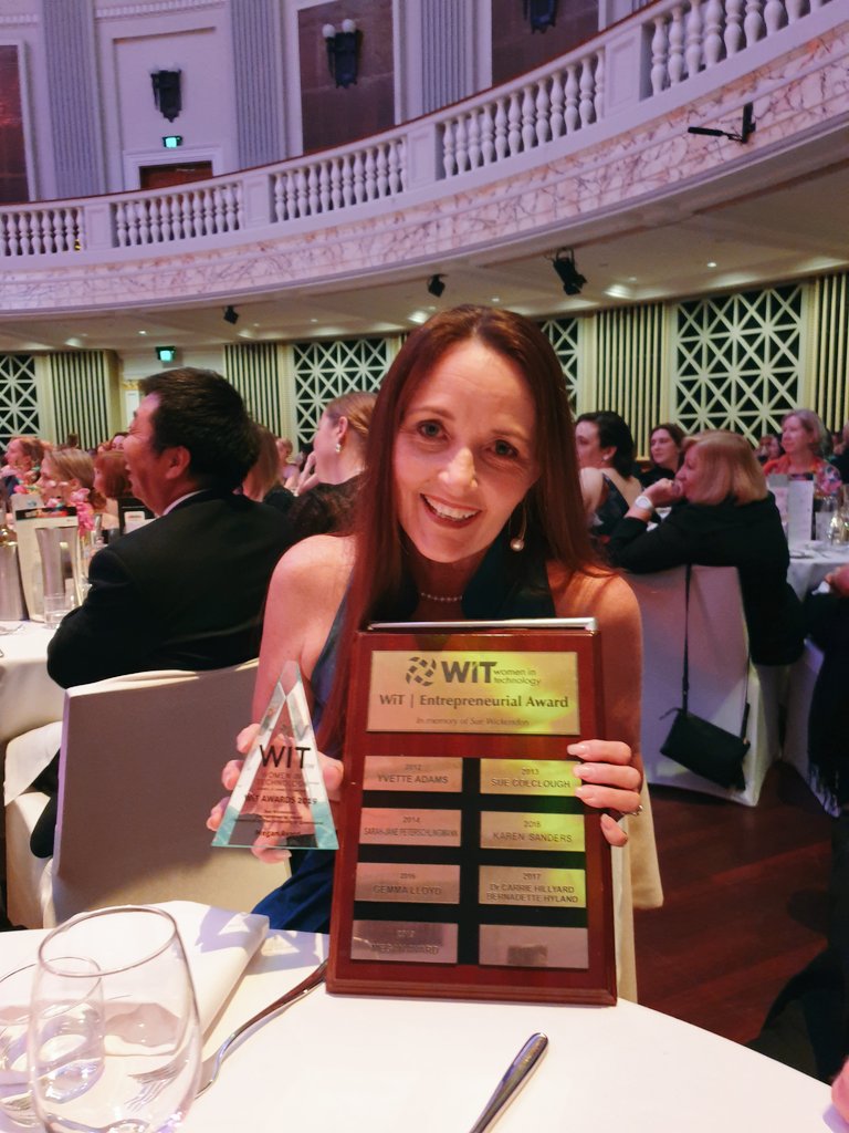 SurePact's tweet photo. WE HAVE A WINNER!! CEO, @MeganAvard, takes the Sue Wickenden Entrepreneurial Award #WiTAwards #surepact https://t.co/NuvgC2a3bh