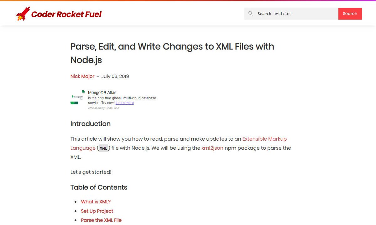 Devcide1's tweet image. How to Parse, Edit, and Write Changes to XML Files with Node.js
#xmlobj #fs #xmlfile #file #fooditemsarray #development
via coderrocketfuel.com
☛ amp.gs/N1We