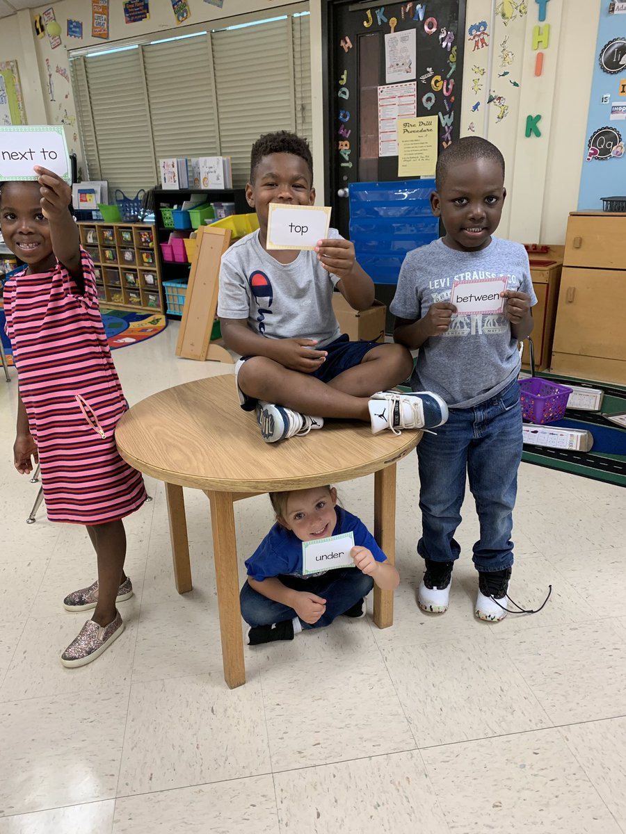 MsPaulusPups's tweet photo. We did some hands on learning with prepositions today! The kids loved that they got to sit “on” the table 😂 @BellwoodBulldog #bwes #oneccps #kpups #kindercrew #welcometomycrazyworld https://t.co/X5kSzEwqiS