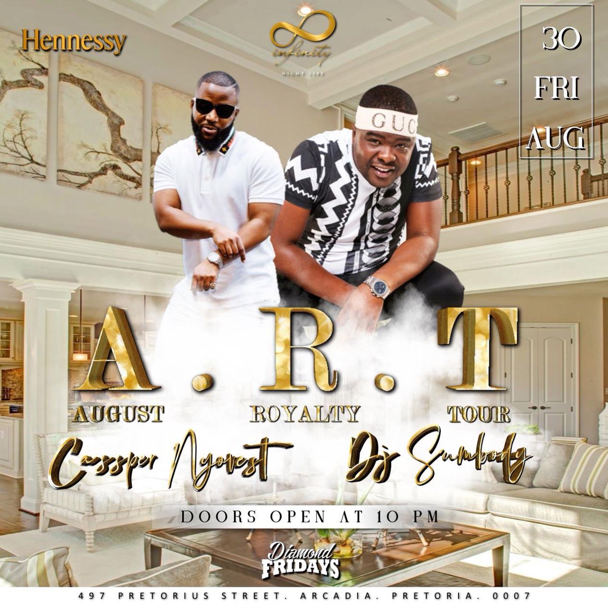 manisunknown's tweet photo. LETS GO TO @infinity_pta tonight for AUGUST ROYALTY TOUR featuring @casspernyovest & @djsumbodysa asihambe ke πΆπΎββοΈπΆπΎββοΈπΆπΎββοΈπΊπ½βοΈ
#infinitynightlife #Augustroyaltytour https://t.co/71BnKjsYpN