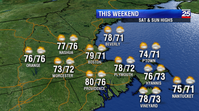 ShiriSpear's tweet photo. Saturday is my pick of the weekend with milder temps &amp; more sunshine.  Sunday doesn't look bad, but expect increasing clouds. #newengland #boston @boston25 https://t.co/gESCp43dEw