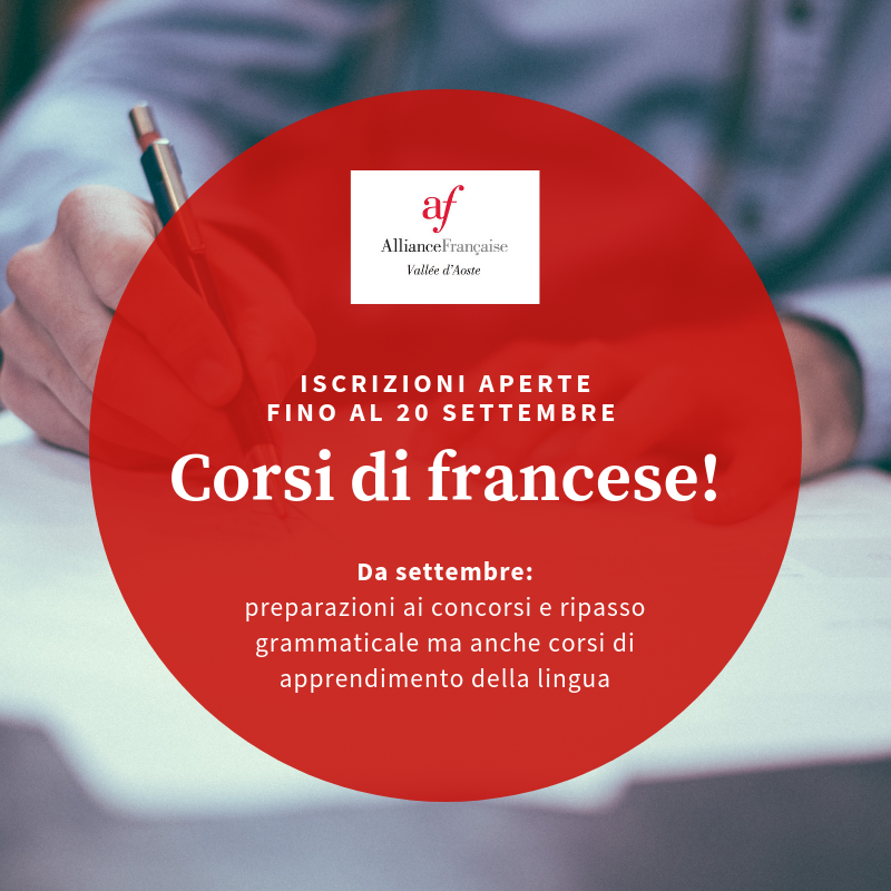 Nuovo anno scolastico anche per l'Alliance Française de la Vallée d'Aoste. I corsi riprendono a settembre!