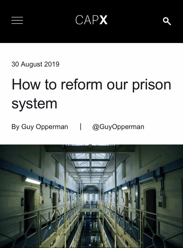 BigTentIdeas's tweet photo. Great article by @guyopperman for @CapX on the need for prison reform👇
https://t.co/XOscgzK9SA
Guy will be in the Rebuilding Lives #SocTent session at #BigTent19 discussing his ideas further - join him and have your say! Tickets: https://t.co/HCClmxwv8b
@tempus_novo https://t.co/Fzw0Ux7MUX
