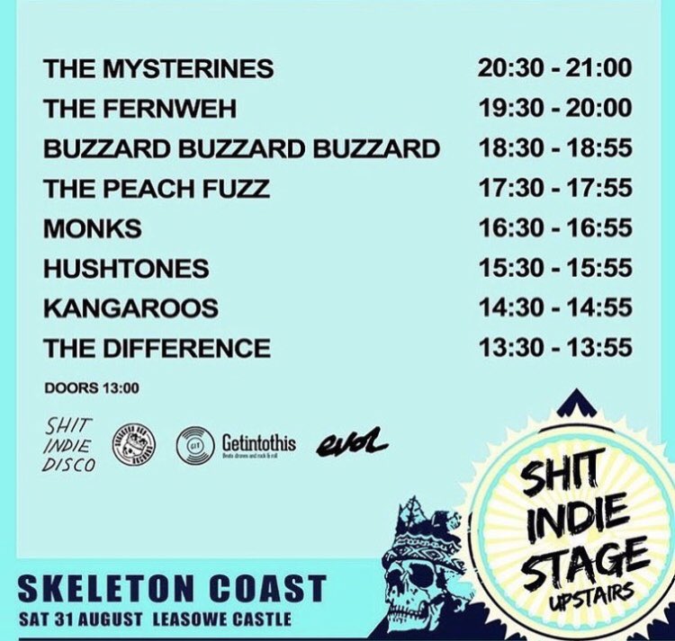 Tomorrow!! <a href="/skeleton_coast/">Skeleton Coast</a> - so many great bands! Can’t wait! Alsooo, we’ll be playing indie bangers until midnight in The Chapel after <a href="/MilesKaneMusic/">Miles Kane</a> finishes his set! 🍻🍻🍻 Please don’t judge us if we’re too bevvied. 😂
