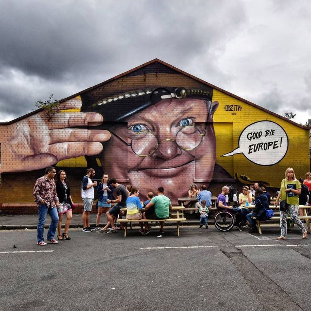 Upfest's tweet photo. Dark days. This one from @odeith stirred a lot of emotions here in Bristol! #upfest2016 π·: @D7606ART https://t.co/2f3m0WQU6T