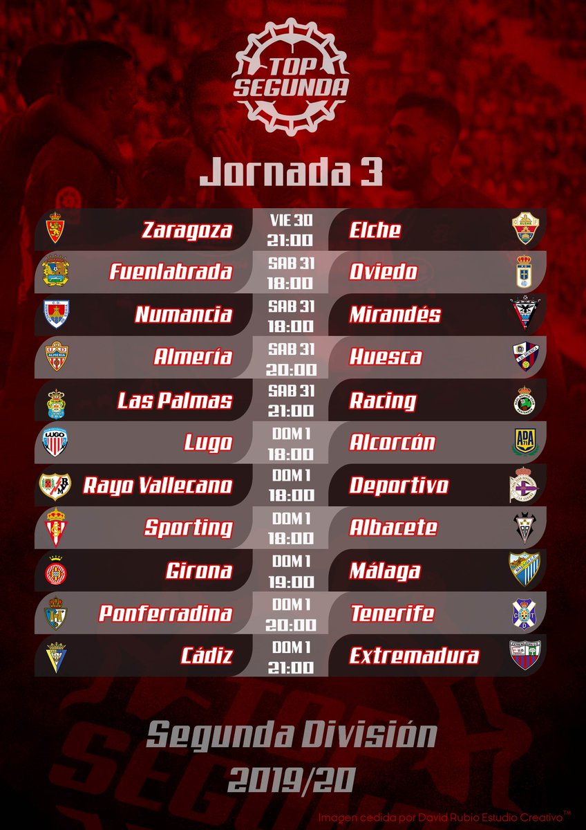 Ya está aquí la #Jornada3TopSegunda de @laliga #SegundaDivision Consulta aquí el horario de tu equipo!