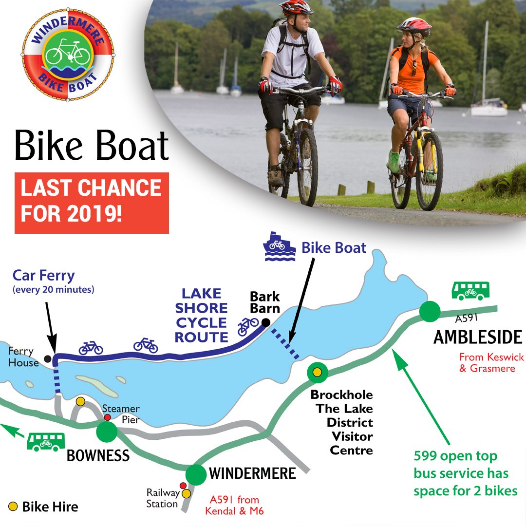 Windermere Cruises on Twitter "Last Chance to Cycle Across Water! The Windermere Bike Boat