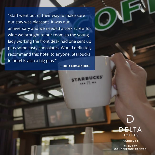 Customer service makes or breaks every visitor experience. It's always great to see testimonials where customer service is acknowledged! Here's one shared by Delta Hotels Burnaby Conference Centre. 

#customerservice #SuperHostMatters