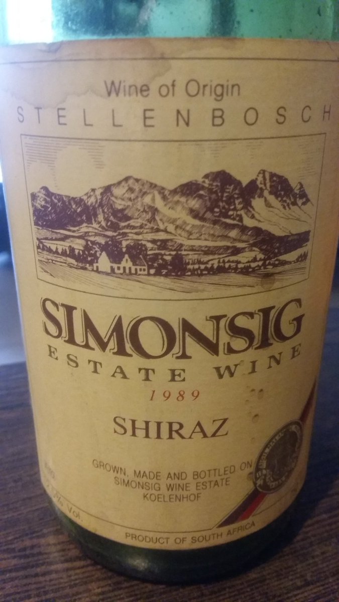 Este vino era de la Cava de mi viejo, #shiraz  de <a href="/SimonsigWines/">Simonsig Wine Estate</a> un cosecha 1989 de lujo !!! Felicitaciones a la Bodega!!!!!