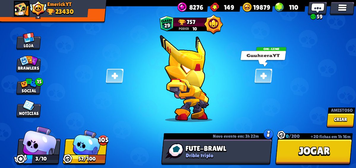 Brawl Stars On Twitter And Rumors Say That Emerickbs1 Is The First Player To Get The Gold Mecha Crow Congrats Https T Co Fdwzyytgvs