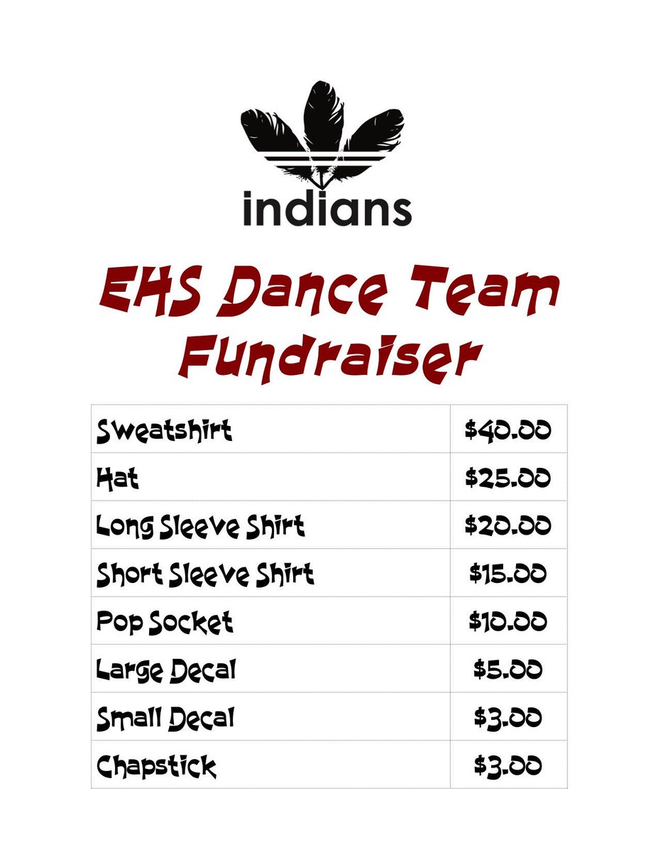 DanceElko's tweet photo. Come and get your EHS Merch tonight @ 6:00 at Warrior field https://t.co/9gRzVcK14U