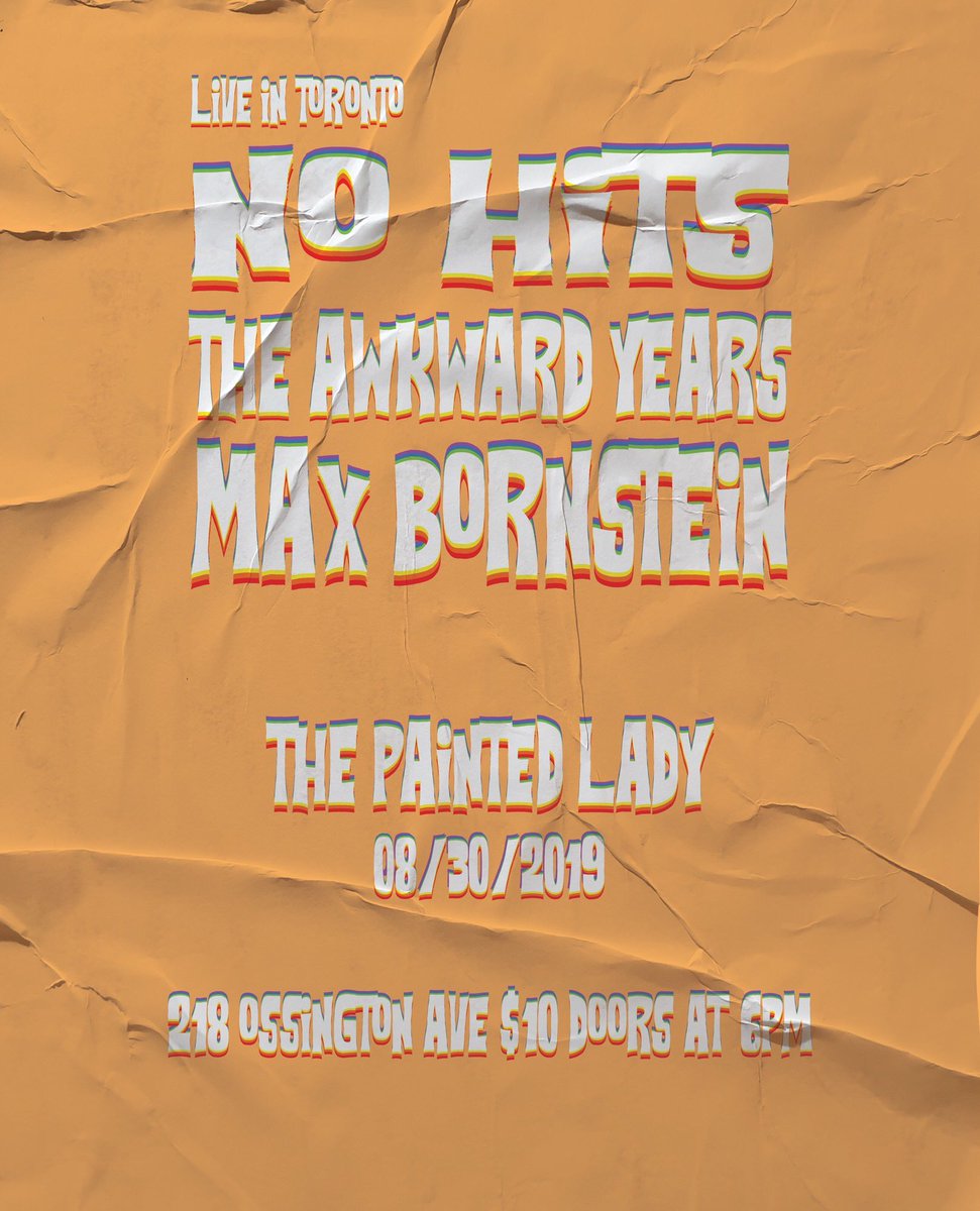 GoodbyeHonolulu's tweet photo. Maxy’s playing an early solo set tonight at 6:15 at @THEPAINTEDLADYY 🤘
#NoHits &amp; #TheAwkwardYears are playing too🙌
@drummax #MaxBornstein #Livemusic #Torontomusic #Torontoshows #PaintedLady https://t.co/cuRcOcNM47
