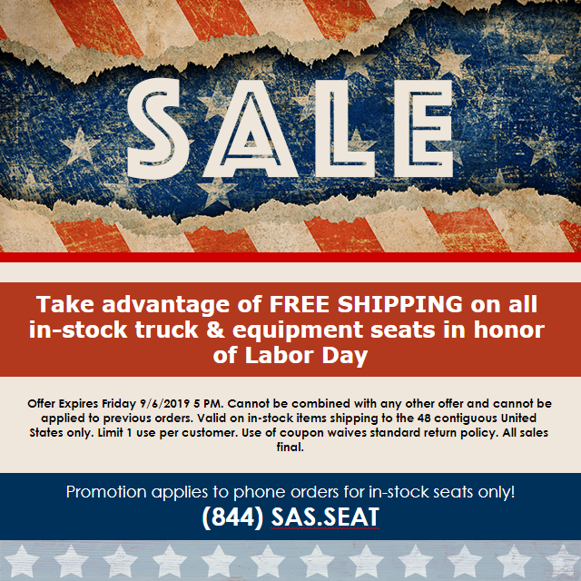 SuburbanSeating's tweet photo. Take advantage of FREE SHIPPING on all in-stock truck &amp; equipment seats in honor of Labor Day https://t.co/sZ87yY6jbN https://t.co/KR8UX7NYAL