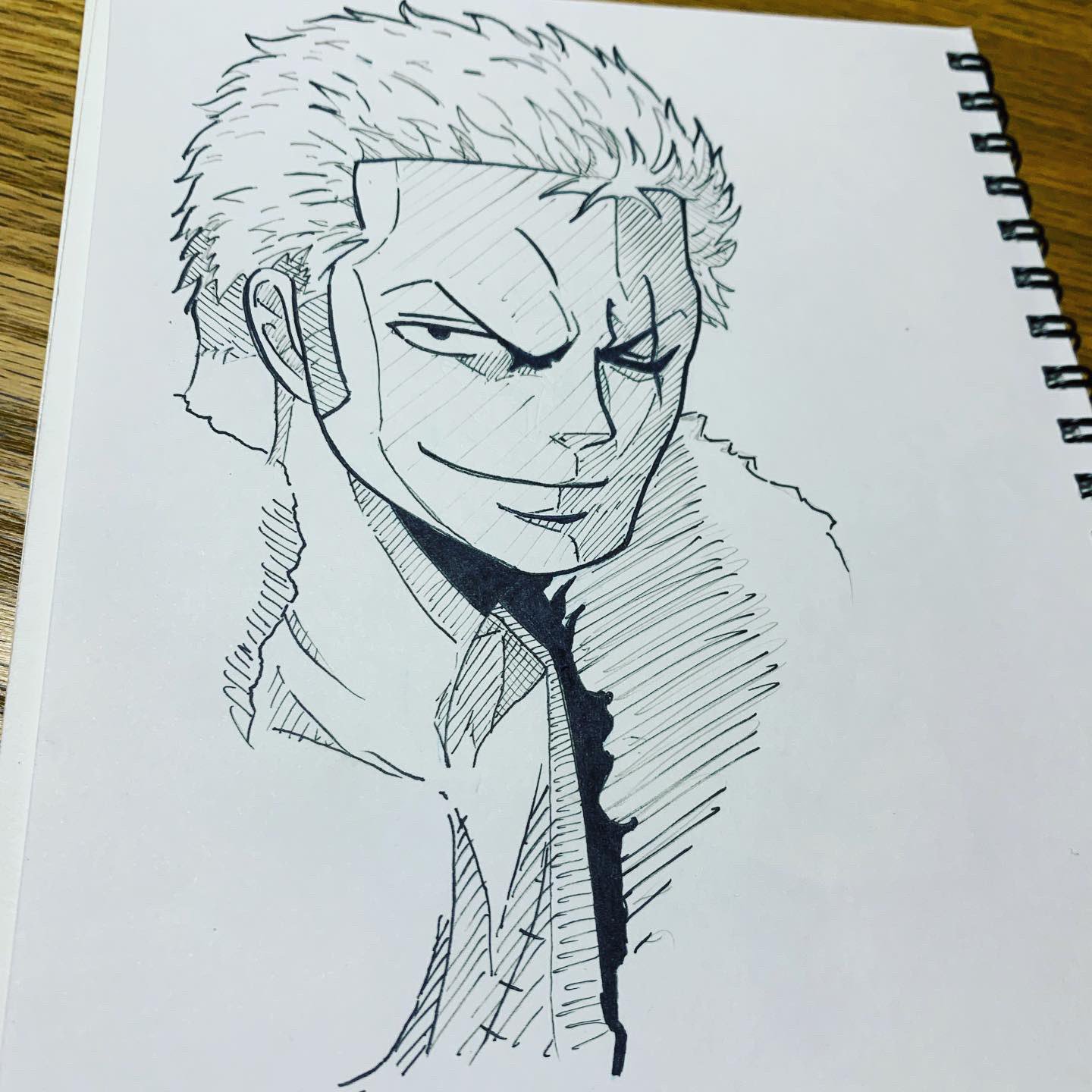Ryota 模写4日目 ロロノア ゾロ リクエスト3人目じゃぁぁぁぁ 遅くなってもうたがなんとか続いた ワンピースのキャラを描いたのは久しぶりですね ちなみに3枚目は昨日のパックンフラワーを色々と修正したやつだよ 創拡 ワンピース ゾロ