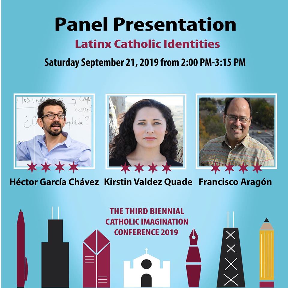 HankCenterLUC's tweet photo. #CatholicImagination2019 Panel Highlight: Latinx Identities and the Catholic Experience. Exploring Catholic experiences from New Mexico to the Texas borderlands to the Midwest. Featuring Héctor García Chávez, Kirstin Valdez Quade, &amp; @fjaragon1965. Join us! https://t.co/MO4vpIDKXO https://t.co/9cuX4YouFP