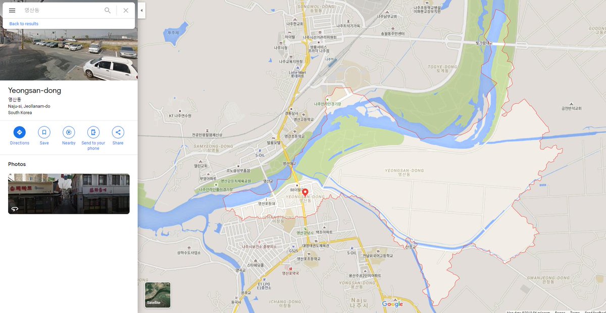 There& #39;s a Yeongsan-dong in Naju. It does have a community center and there& #39;s indeed an elementary school not far but the school is outside of the dong