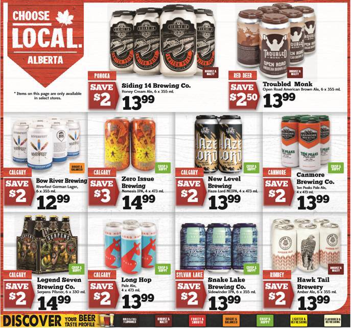 Pick up a selection of all your favourite local beers this week at all <a href="/SobeysLiquor/">SobeysLiquor</a> and SafewayLiquor locations <a href="/Siding14Brewing/">Siding 14 Brewing Co</a> <a href="/TroubledMonk/">Troubled Monk</a> <a href="/bowriverbrewco/">ᴊᴇꜰꜰ✌️</a> <a href="/Zeroissuebeer/">Zero Issue Brewing</a> <a href="/newlevelbrewing/">New Level Brewing</a> <a href="/canmorebrewing/">Canmore Brewing Co</a> <a href="/legend7brewing/">L E G E N D  7  B R E W I N G</a> <a href="/LongHopBrewing/">Long Hop Brewing</a> <a href="/snakelakebrewco/">Snake Lake Brewing</a> <a href="/HawkTailBrewery/">Randall</a>