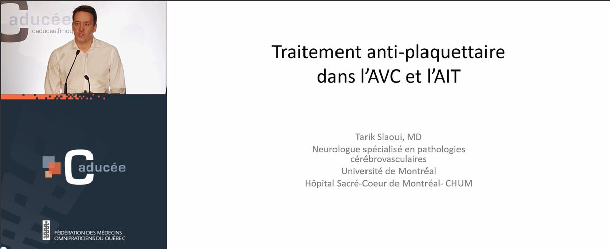 Aujourd'hui sur #CaducéeFMOQ, retrouvez une formation en ligne du neurologue Dr Slaoui sur le traitement des antiplaquettaires en cas d’AVC ou d’ICT (1 h de crédits). fal.cn/33HSv

Bonne fin de semaine !