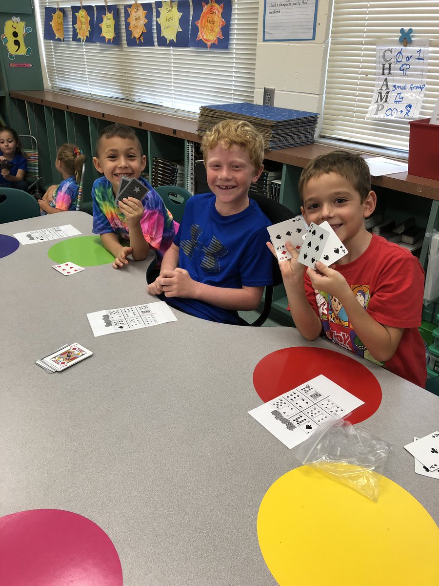 Playing go fish to make a ten!  Students are engaged and having a blast!
