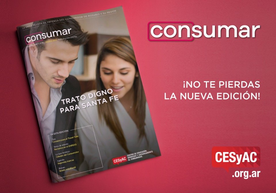 JMAviano's tweet photo. Como todos los fines de mes, compartimos la edición completa de #Consumar, la revista de @cesyac que en agosto sumó mucha información y orientación para el consumo, los consumidores y la realidad del país! No te la pierdas! https://t.co/VK8RzW94Q9
