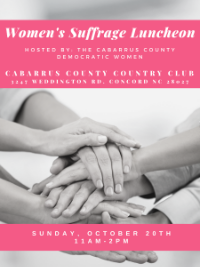 CabcoDemWomen's tweet photo. CCDW is planning an amazing event to celebrate women's suffrage and raise money for local female candidates. Read how you can help in our latest newsletter #suffrage #demwomen #cabco #cabarrusdemocrats - https://t.co/9UrXwlbIFP https://t.co/jXTRDDfvvc