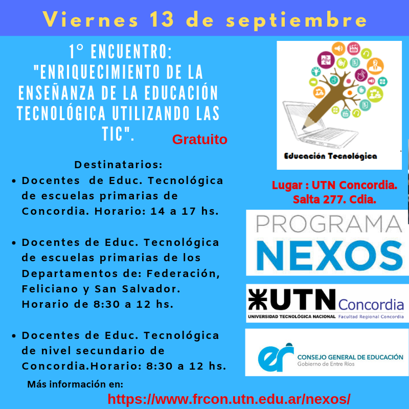 UTNConcordia's tweet photo. #ProgramaNexos: Primer Encuentro de Docentes de Educación Tecnológica. +info: https://t.co/L7QPNEJR18
@PUniversitarias #TIC #EducaciónTecnológica https://t.co/6fClEahEMP