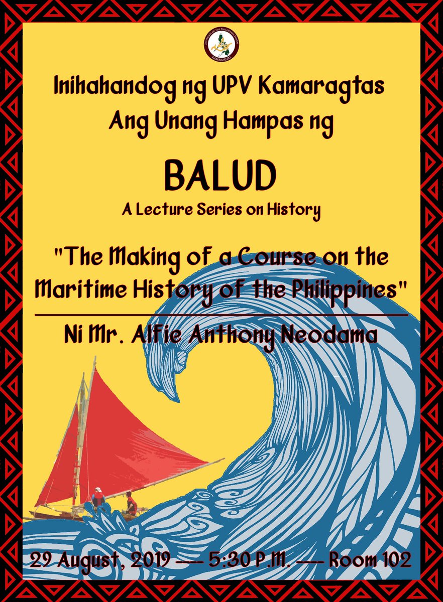 KamaragtasUpv's tweet photo. Ang paglalayag ng Kamaragtas 🚢 🌊
Maraming salamat sa lahat ng dumalo sa unang hampas ng BALUD: A Lecture Series on History.
Kitakits sa susunod na mga hampas ng alon ng kasaysayan
#HistoryMonth
#Balud https://t.co/2cbz7j4Ove