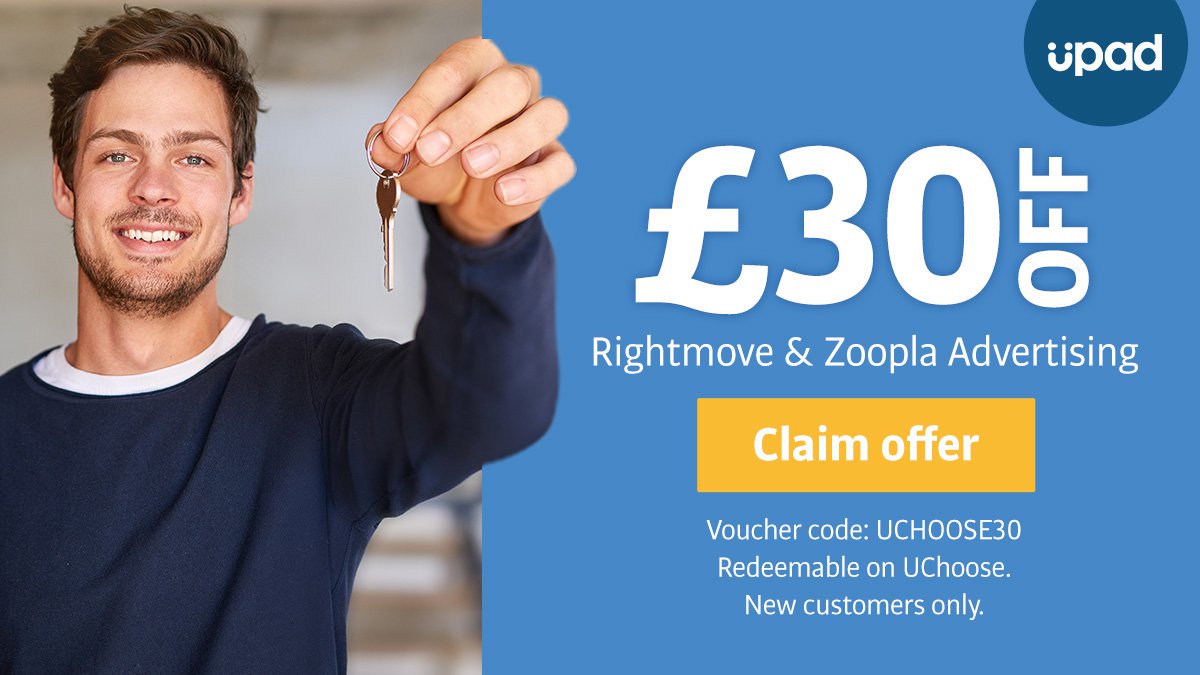 SPECIAL OFFER: £30 off #Rightmove and #Zoopla property advertising.
Use code: UCHOOSE30

For a limited time only we're giving £30 off our most popular advertising package - UChoose. More info: bit.ly/2MJamVM

First time customers only. #landlords