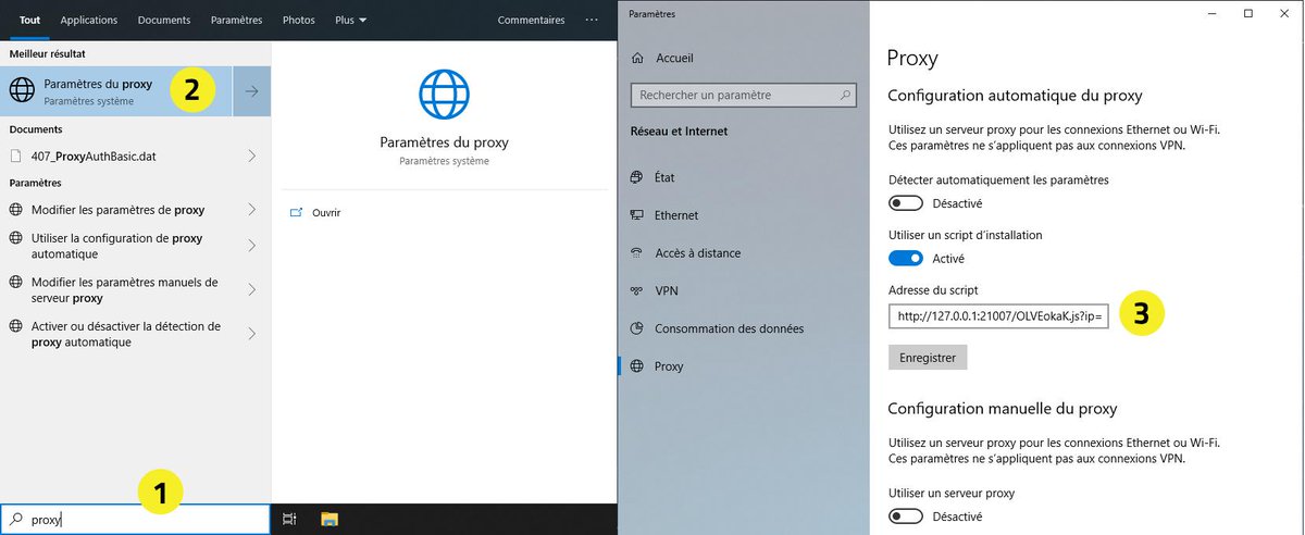Les paramètres proxy sont un bon indice d’une infection Retefe : si ce paramètre pointe vers une adresse locale de type http://127.0.0.1, l’utilisateur est probablement infecté par Retefe.